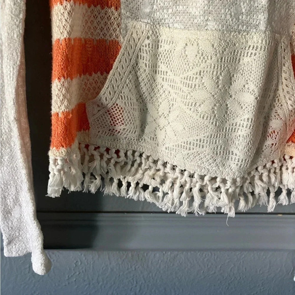 Miss Me | hooded | crochet | lace | striped| sweater | sweatshirt | medium - Picture 11 of 11